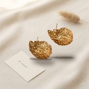 Zarcillos dorados, gota abombada martillada