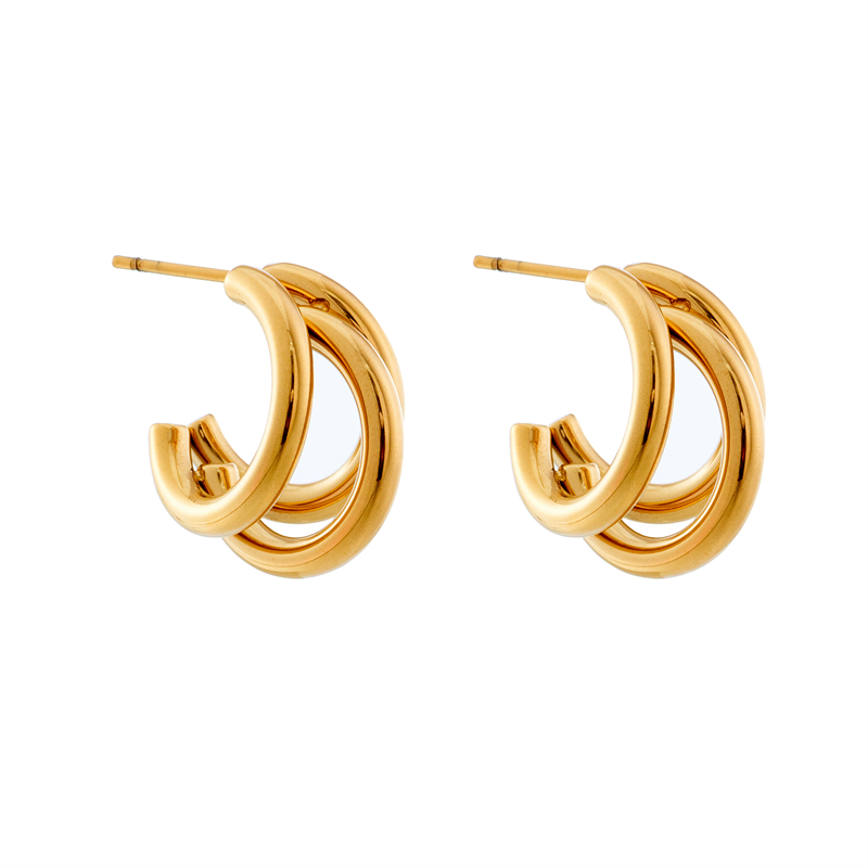 [Z65] Aretes de acero inoxidable 304 con recubrimiento PVD y chapado en oro 18k