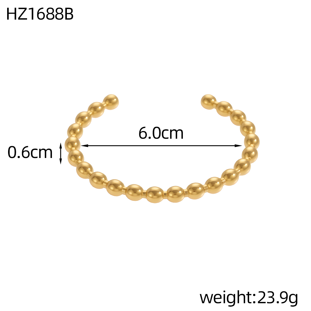 [P13] Pulsera de acero inoxidable 316L con recubrimiento PVD y chapado en oro 18k (Oro · HZ1688B)