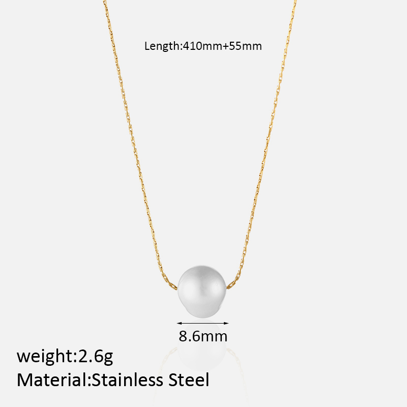 [NH35554324] Collar con colgante de acero inoxidable 304 con recubrimiento PVD y chapado en oro 18k