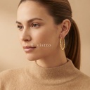 Aretes de acero inoxidable 304 con recubrimiento PVD y chapado en oro 18k