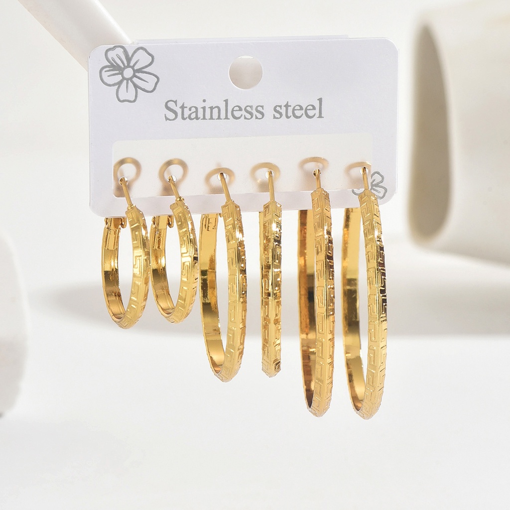 [NH45673540] Aretes con flor de acero inoxidable 304 con recubrimiento PVD y chapado en oro 18k (Oro · Oro)