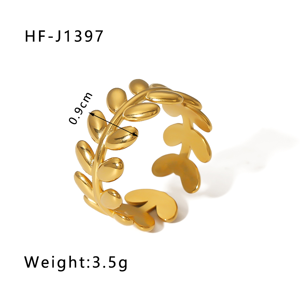 [A9] Anillo de acero inoxidable 304 con chapado en oro 18k (Oro · Apertura ajustable · HF-J1397-Oro)