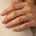 Anillo dorado abierto, doble de banda redondeada