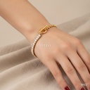 Pulsera dorada con circonias cadena de espiga