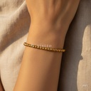 Pulsera dorada elástica, cuentas esféricas de 4 mm
