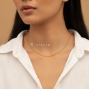 Collar dorado de cadena de bolitas finas, ajustable y de acabado brillante