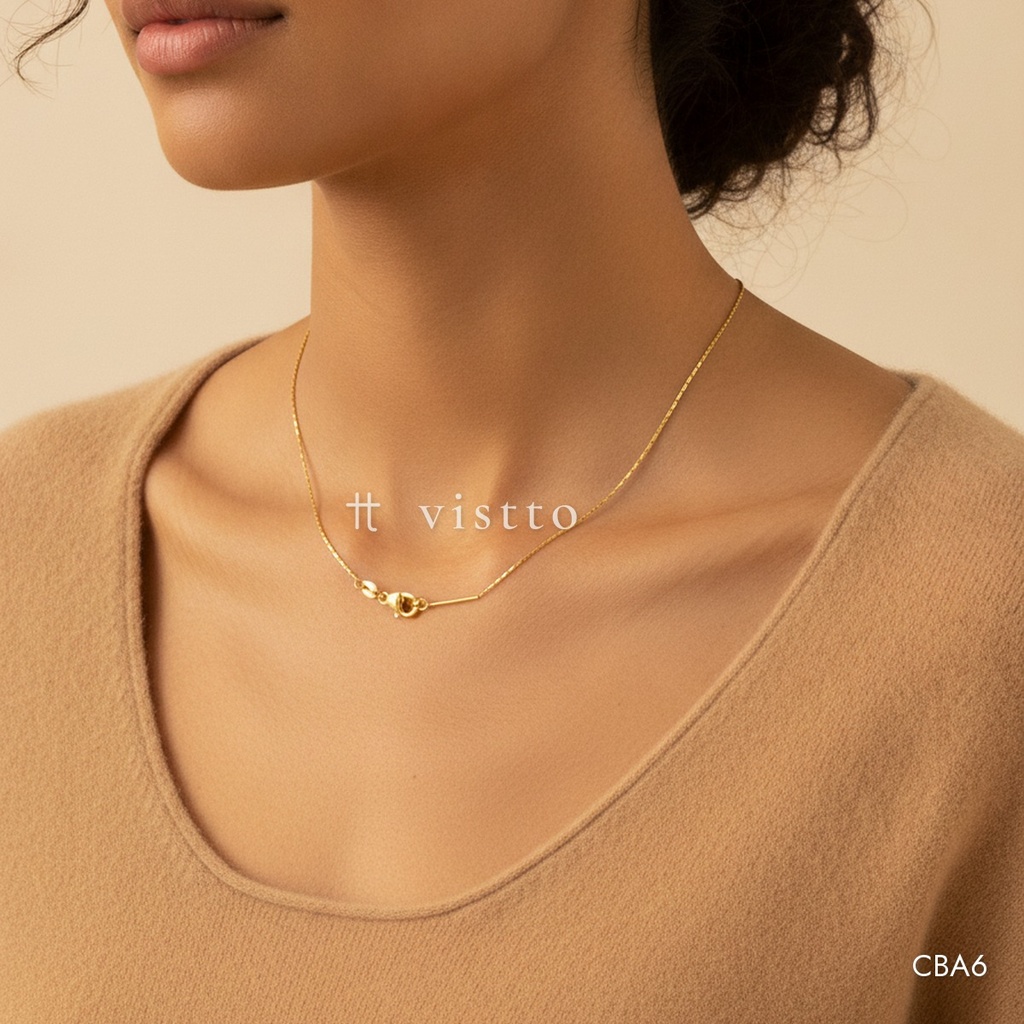 [CBA6] Collar dorado, cadena de barras ajustable