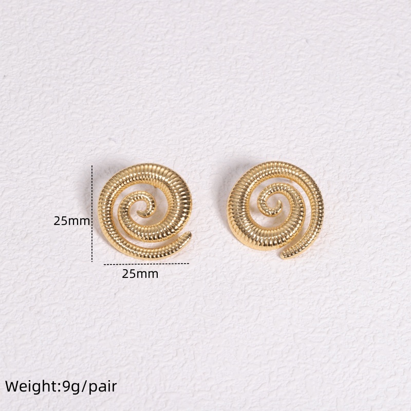 [Z27] Aretes con concha de acero inoxidable 316L con recubrimiento PVD y chapado en oro 18k (Oro · Tamaño medio · Oro)