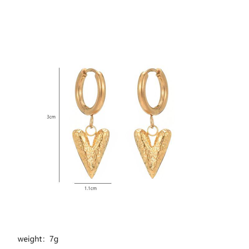 [Z40] Aretes con gota de acero inoxidable 304 con recubrimiento PVD y chapado en oro 18k