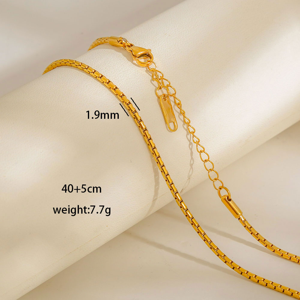 [NH49037755] Collar de eslabones en acero inoxidable 304 con chapado en oro 18k (Oro · 41)