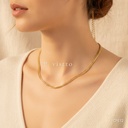 Collar dorado, cubana doble de eslabones