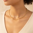 Collar dorado, ovaladas de 2 mm