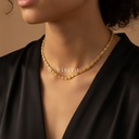 Collar dorado de cadena de eslabones ovalados con relieve en espiral de 3 mm, con cierre de langosta y extensor