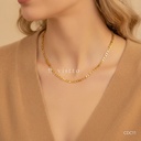 Collar dorado, cadena fígaro ancha de 3,8 mm