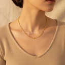 Collar dorado de cadena fina de cuentas ovaladas de 1,4 mm, con cierre de langosta y extensor