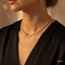 Collar dorado, eslabones ovalados entrelazados de grosor medio