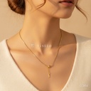 Collar dorado, cadena veneciana fina de eslabones cuadrados
