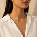 Collar dorado de cadena cubana fina de eslabones barbados, con cierre de langosta y extensor