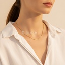 Collar dorado de cadena de eslabones cuadrados tipo veneciana con extensor y acabado brillante