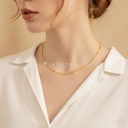 Collar dorado, serpiente redonda con bolitas espaciadas