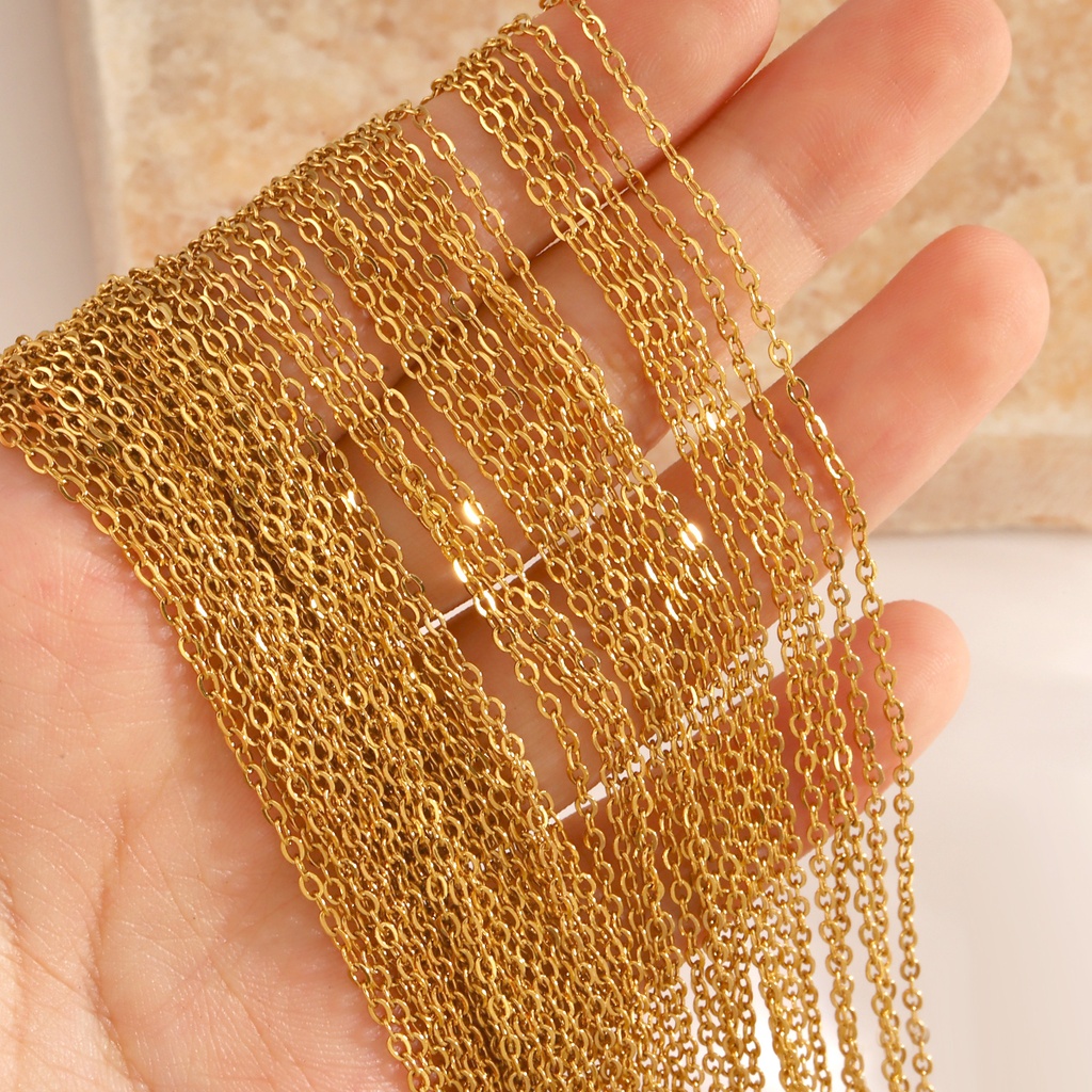[C56] Collar de acero inoxidable 304 con recubrimiento IP y chapado en oro 18k
