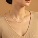 Collar dorado, eslabones finos con bolitas espaciadas