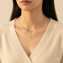 Collar dorado, barbada fina con pequeñas bolitas