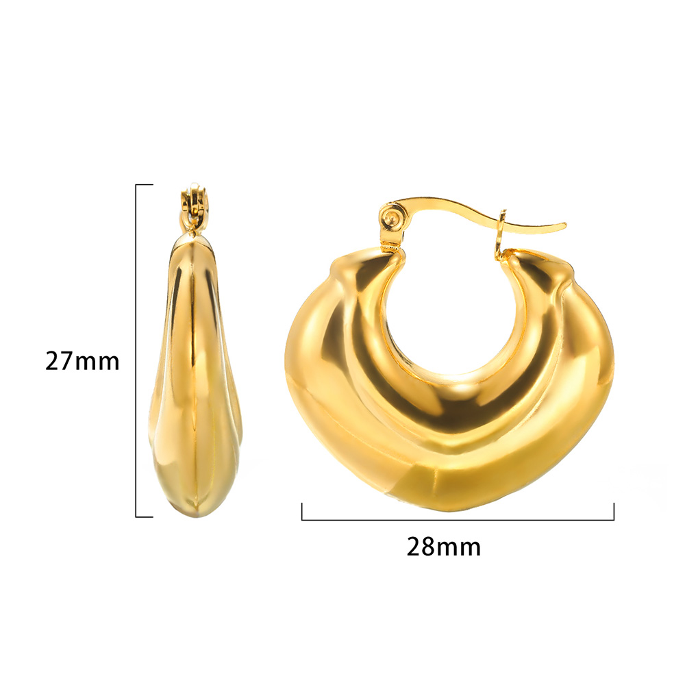 [Z88] Aretes de diseño geométrico en acero inoxidable 304 con recubrimiento PVD y chapado en oro 18k (Oro · G253552)