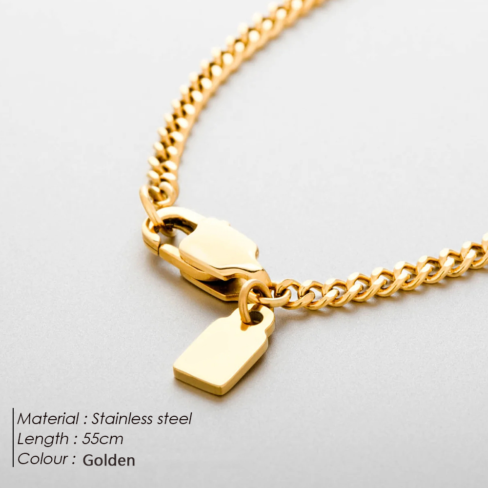 [NH41396027] Collar de eslabones en acero inoxidable 304 con baño de oro y recubrimiento PVD