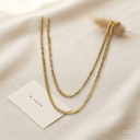 Collar dorado, serpiente redonda en dos largos