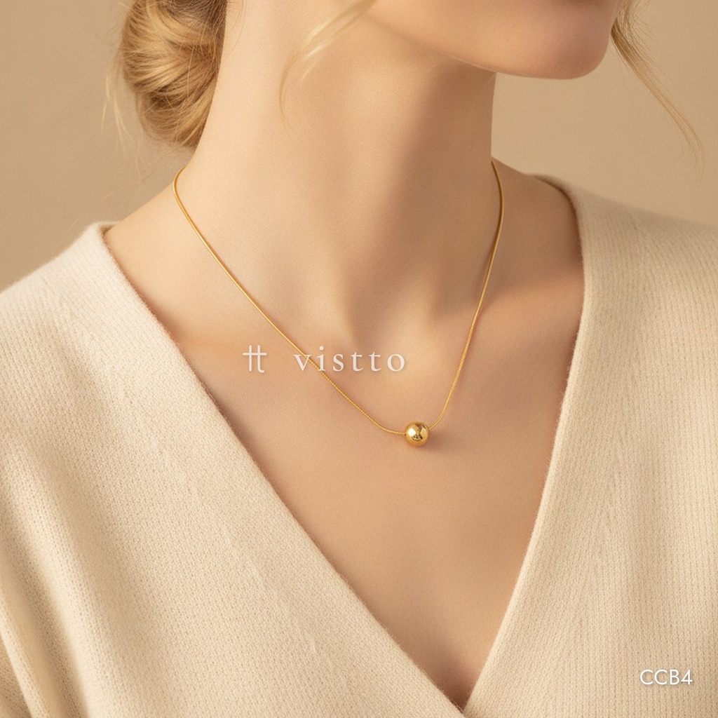 Collar dorado, serpiente con esfera de 8 mm