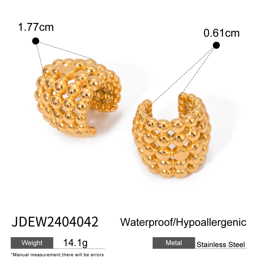 [Z44] Aretes de acero inoxidable 304 con recubrimiento PVD y chapado en oro 18k · NH37693776