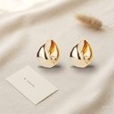 Zarcillos dorados de argolla, gota gruesa con bisagra