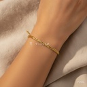 Pulsera dorada, cadena barbada y de caja con cuenta deslizante