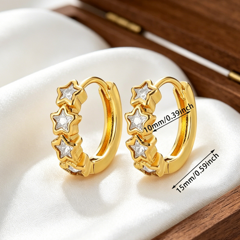 [Z72] Aretes de acero inoxidable 304 con recubrimiento PVD y chapado en oro 18k · NH52079908 (Oro)