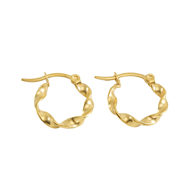 [NH31261713] Aretes de acero inoxidable 304 con recubrimiento PVD y chapado en oro 18k · NH31261713