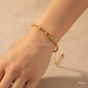 Pulsera dorada trenzada tipo cuerda