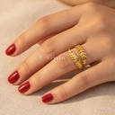 Anillo dorado abierto, envolvente de dos ramas