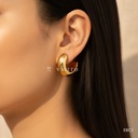 Earcuff dorado, argolla gruesa abierta en C