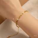 Pulsera dorada, eslabones ovalados