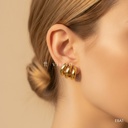 Earcuff dorado, tres bandas anchas paralelas abiertas