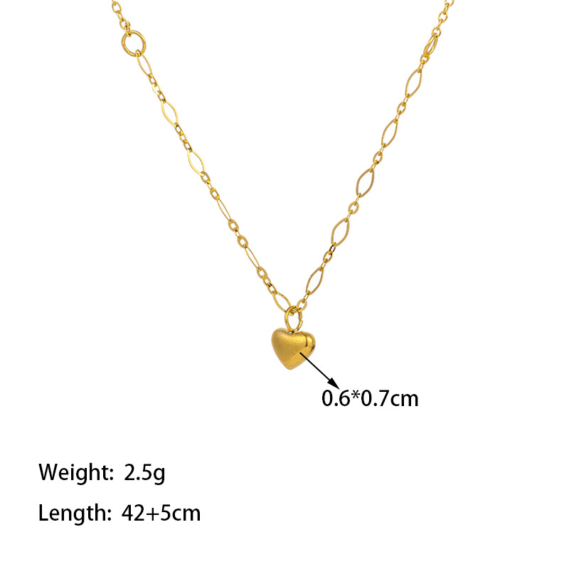 [NH34973999] Collar con corazón de acero inoxidable 304 con baño de oro y recubrimiento PVD