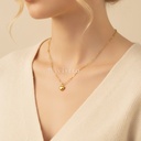 Collar dorado de cadena de eslabones mixtos ovalados y alargados, con dije colgante en forma de corazón pequeño