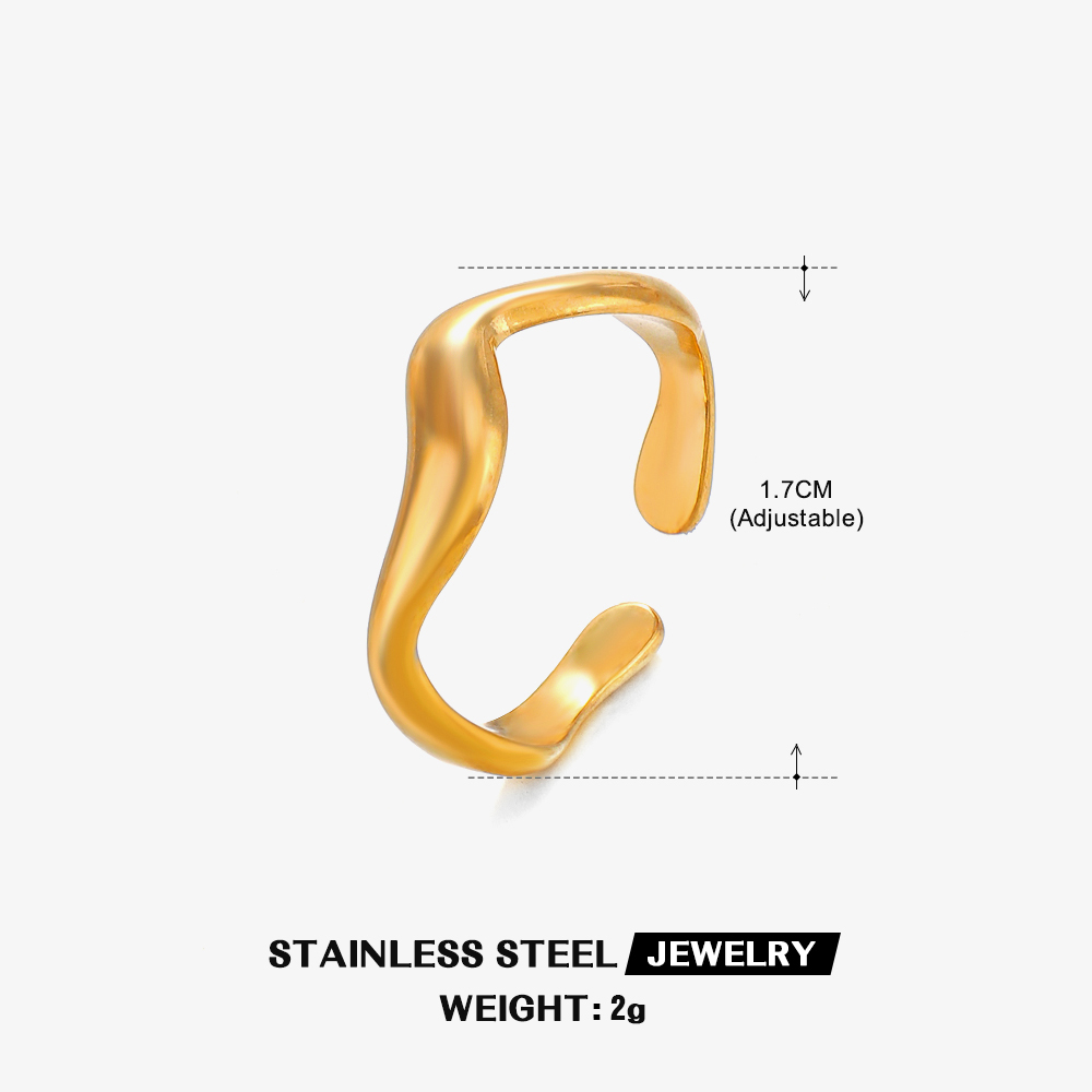 [A30] Anillo de acero inoxidable 304 con recubrimiento PVD y chapado en oro 18k · NH33695051