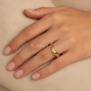 Anillo de acero inoxidable 304 con recubrimiento PVD y chapado en oro 18k