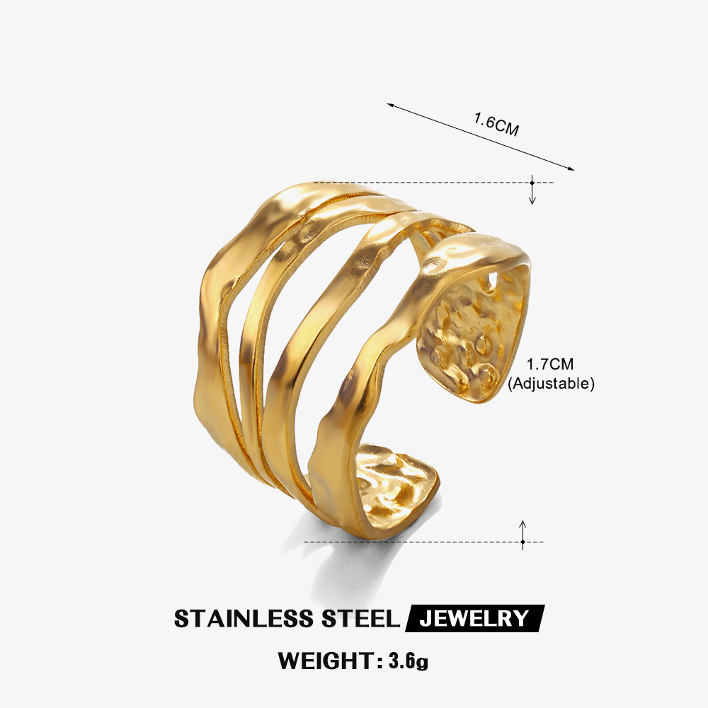 [A1] Anillo de acero inoxidable 304 con recubrimiento PVD y chapado en oro 18k · NH34625593