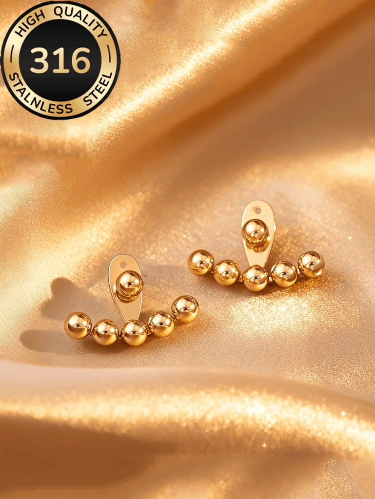 [Z35] Aretes de diseño geométrico en acero inoxidable 316 con recubrimiento PVD y chapado en oro 18k