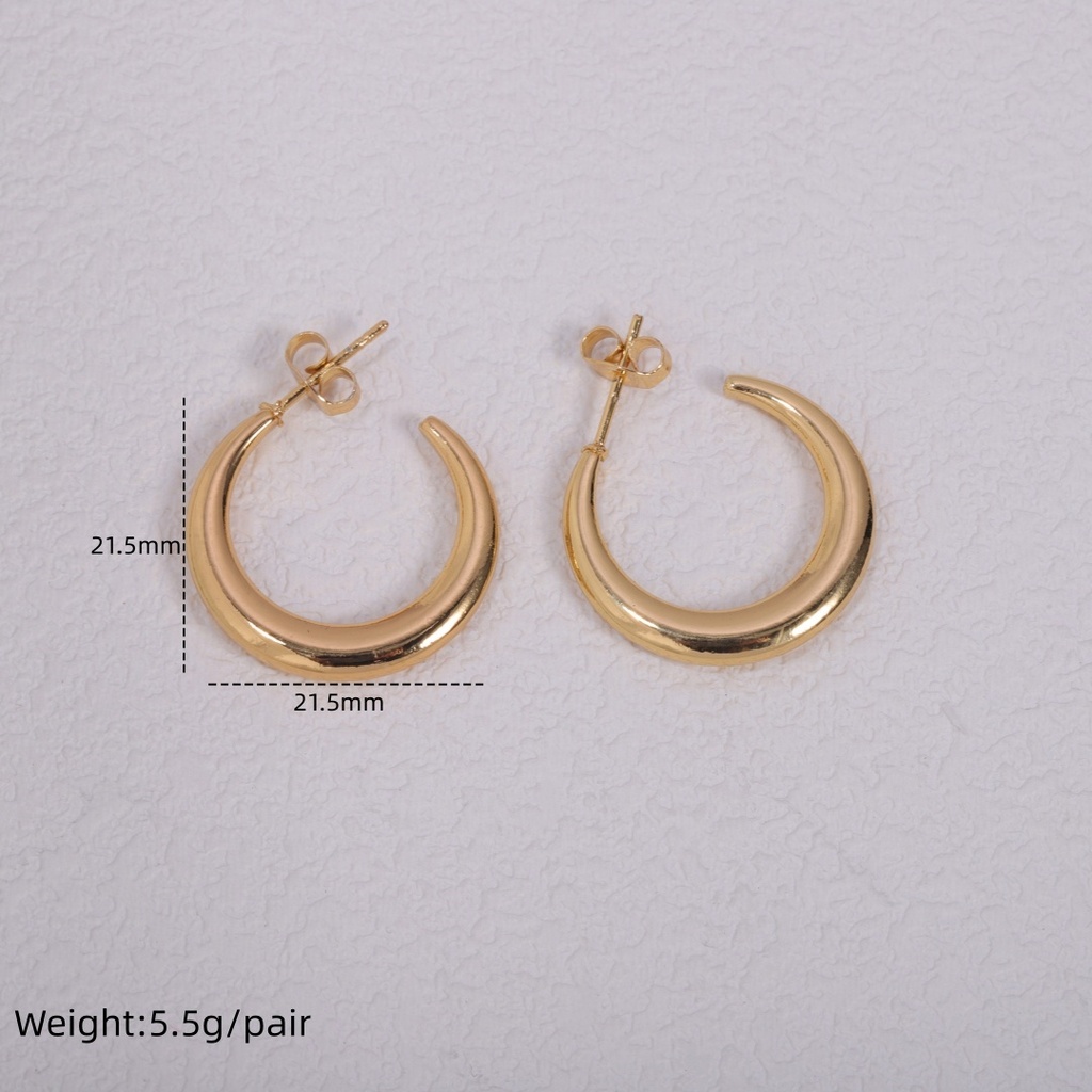 [Z96] Aretes con estrella de acero inoxidable 316L con chapado en oro 18k y electrochapado al vacío (Oro · Tamaño promedio · Oro)
