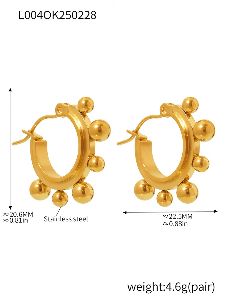 [Z99] Aretes de acero inoxidable 304 con recubrimiento PVD y chapado en oro 18k · NH42768382